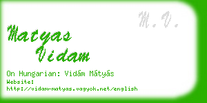matyas vidam business card