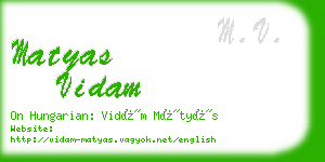 matyas vidam business card